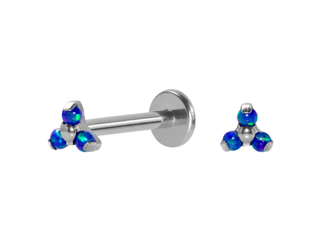 LABRET TITÂNIO R/I TRINITY C/ OPALA - AZUL