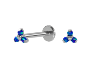 LABRET TITÂNIO R/I TRINITY C/ OPALA – AZUL