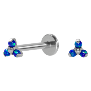 LABRET TITÂNIO R/I TRINITY C/ OPALA - AZUL