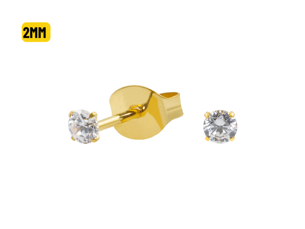 PAR BRINCO TITÂNIO PVD C/ ZIRCÔNIA - 2MM