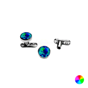 MICRODERMAL TITÂNIO C/ OPALA VERDE - 4MM