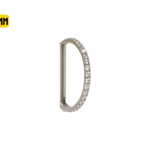 MEIA ARGOLA CLICKER TITÂNIO INTEIRA C/ PEDRA - 10MM