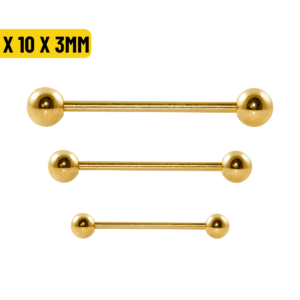 MICRO RETO TITÂNIO PVD GOLD - 1.2 X 10 X 3MM