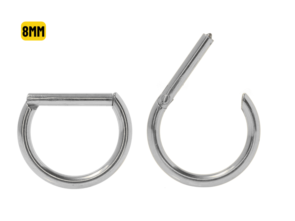 MEIA ARGOLA CLICKER TITÂNIO - 8MM