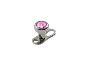 MICRODERMAL TITÂNIO C/ STRASS – ROSA CLARO – 4MM