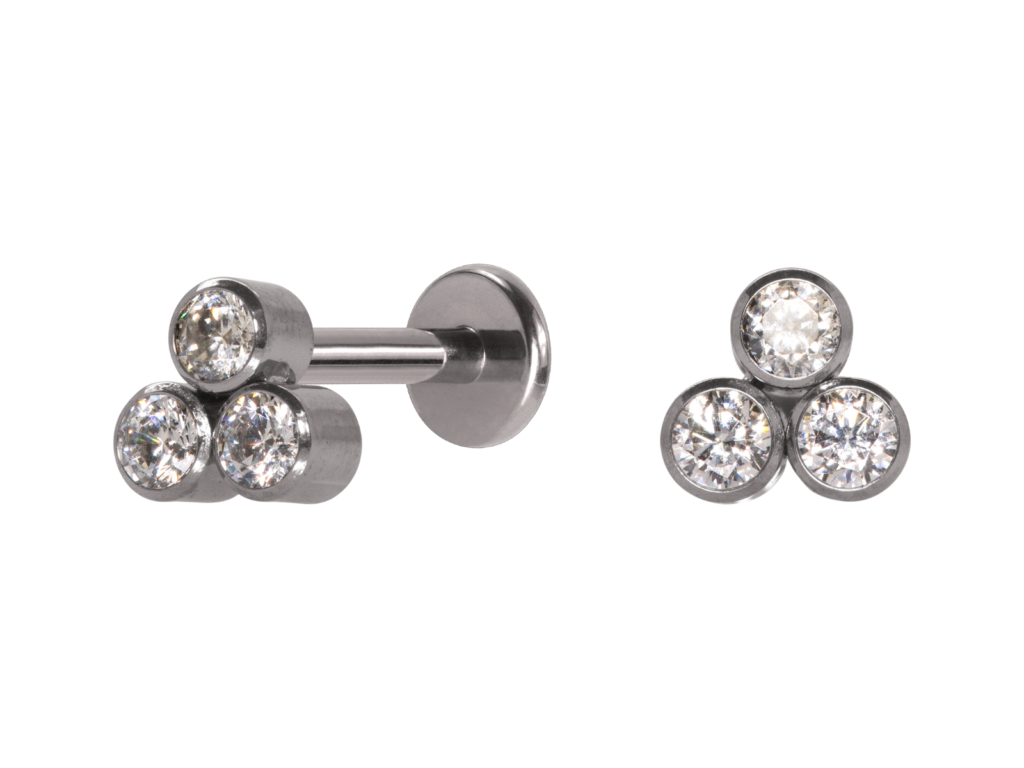 LABRET TITÂNIO R/I TRINITY FLAT/ PEDRA