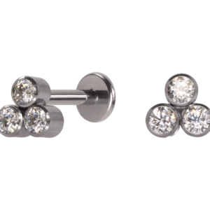 LABRET TITÂNIO R/I TRINITY FLAT/ PEDRA