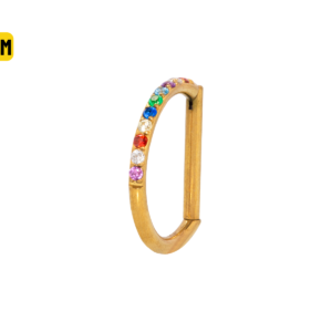 SEGMENTO CLICKER TITANIO PVD GOLD OPEN D MULTI COLOR - 8MM