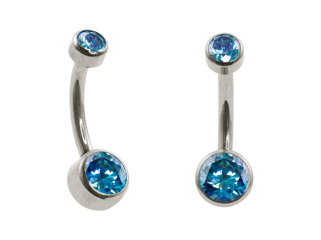 BANANA BELL TITÂNIO R/I FLAT C/ ZIRCÔNIA - AZUL
