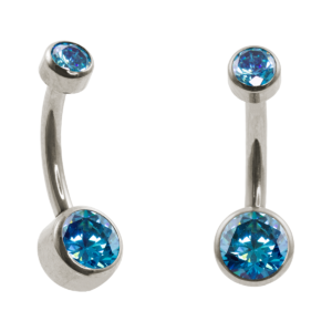 BANANA BELL TITÂNIO R/I FLAT C/ ZIRCÔNIA - AZUL