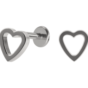 LABRET TITÂNIO R/I CORAÇÃO VAZADO MOD2