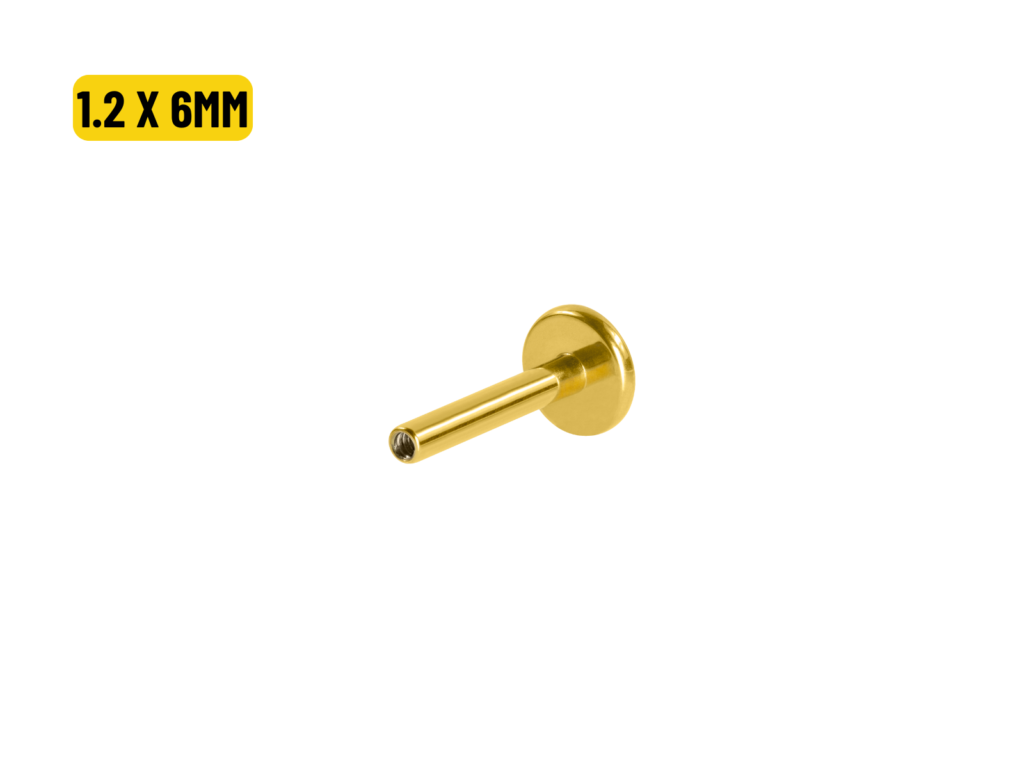 LABRET HASTE TITÂNIO PVD GOLD - 1.2 X 6MM