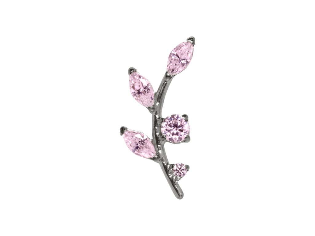 TOPO TITÂNIO 0.9 (1.2MM) - GALHO C/ ZIRCÔNIA ROSA