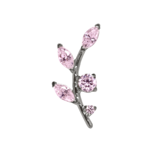 TOPO TITÂNIO 0.9 (1.2MM) - GALHO C/ ZIRCÔNIA ROSA