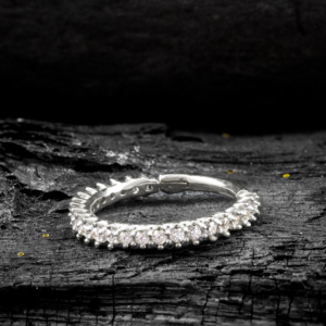 ARGOLA CLICKER OURO 18K CRAVEJADO 10MM - BRANCO - AAO6