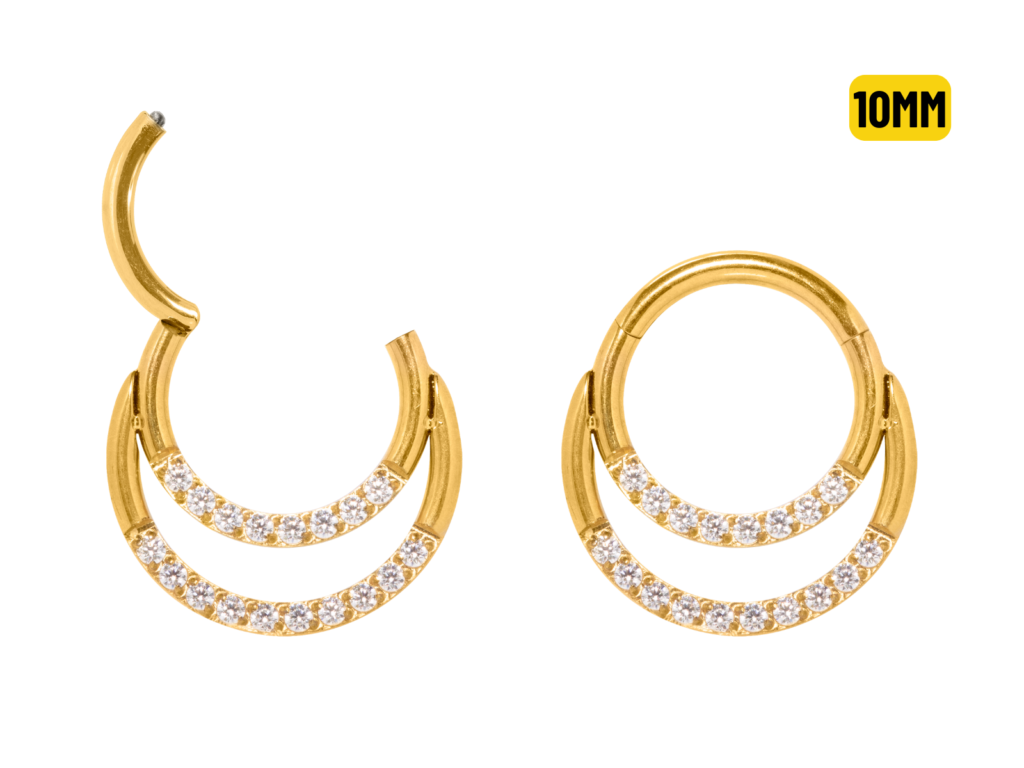 SEGMENTO CLICKER TITANIO PVD GOLD DUPLO - 10MM