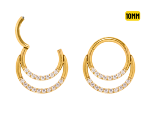 SEGMENTO CLICKER TITANIO PVD GOLD DUPLO – 10MM