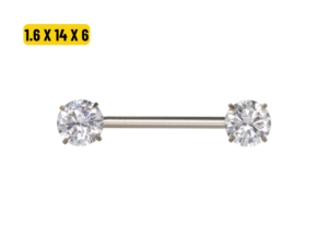 MAMILO TITÂNIO R/I C/ ZIRCÔNIA – 1.6 X 14 X 6/6MM