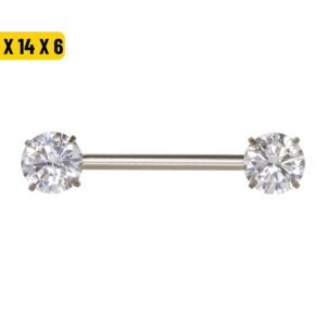 MAMILO TITÂNIO R/I C/ ZIRCÔNIA - 1.6 X 14 X 6/6MM