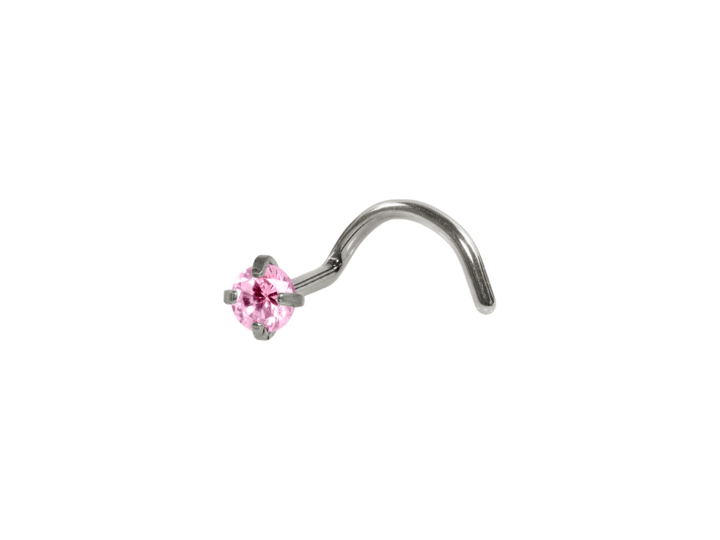 NOSTRIL TITÂNIO C/ GARRAS ROSA - 1.0 X 2.0MM