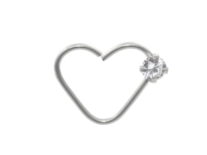 HEART AÇO C/ 1 PEDRA LATERAL C118 – LADO ESQUERDO