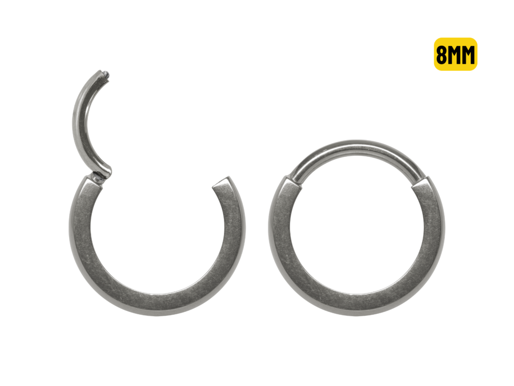ARGOLA CLICKER TITÂNIO LISA - 8MM