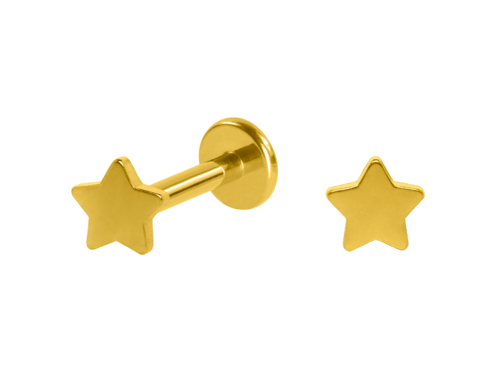 LABRET AÇO PVD GOLD R/I ESTRELA