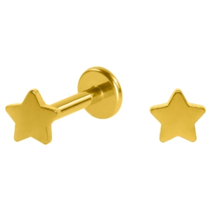 LABRET AÇO PVD GOLD R/I ESTRELA