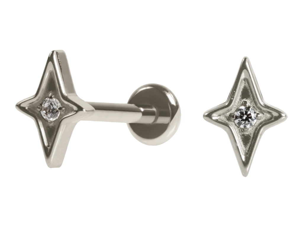 LABRET TITÂNIO R/I ESTRELA C/ ZIRCÔNIA
