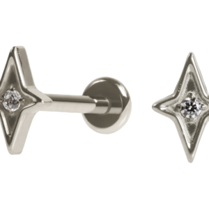 LABRET TITÂNIO R/I ESTRELA C/ ZIRCÔNIA