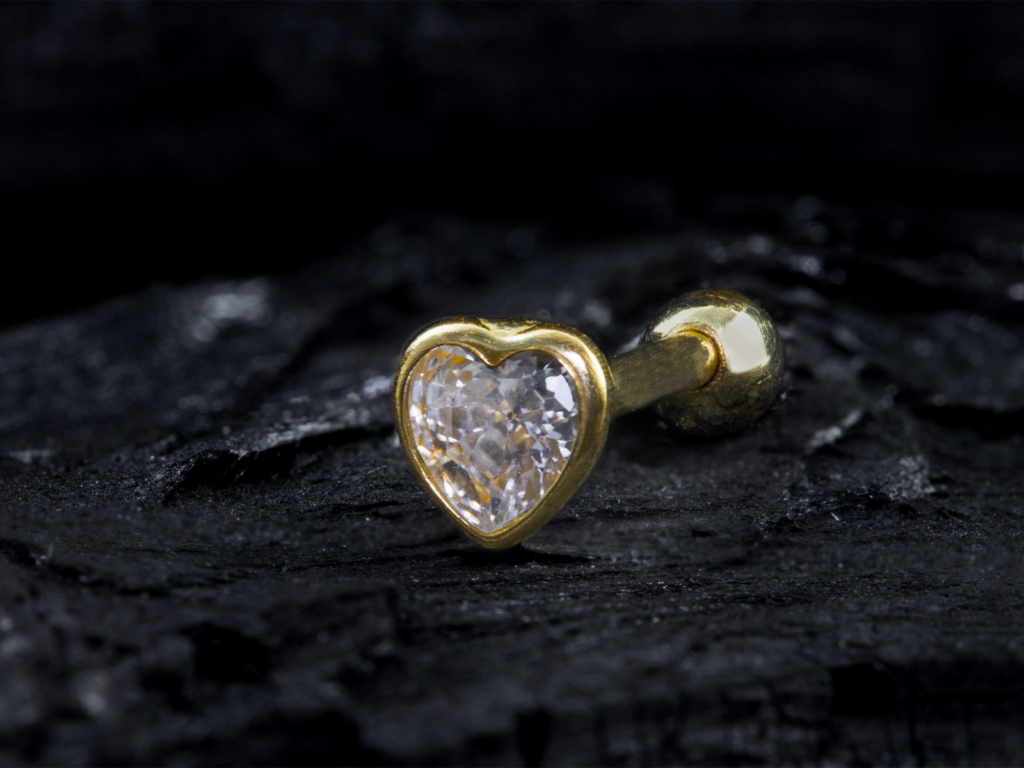MICRO RETO OURO 18K CORAÇÃO 1.2 X 8MM - R10