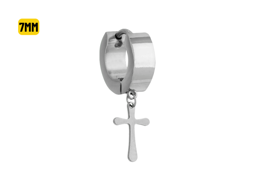 ARGOLA CLICKER AÇO C/ CRUZ 7MM - UNIDADE