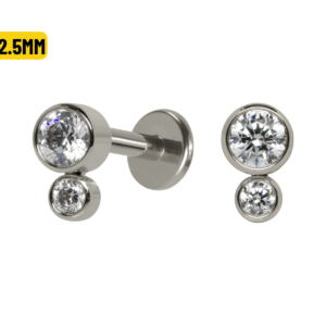 LABRET TITÂNIO R/I 2 PEDRAS - 4/2.5MM