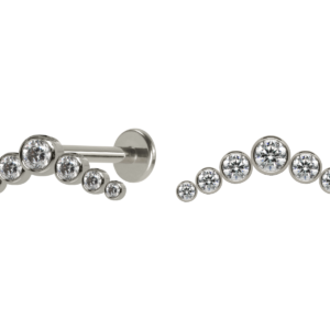 LABRET AÇO R/I CLUSTER 7 PEDRAS