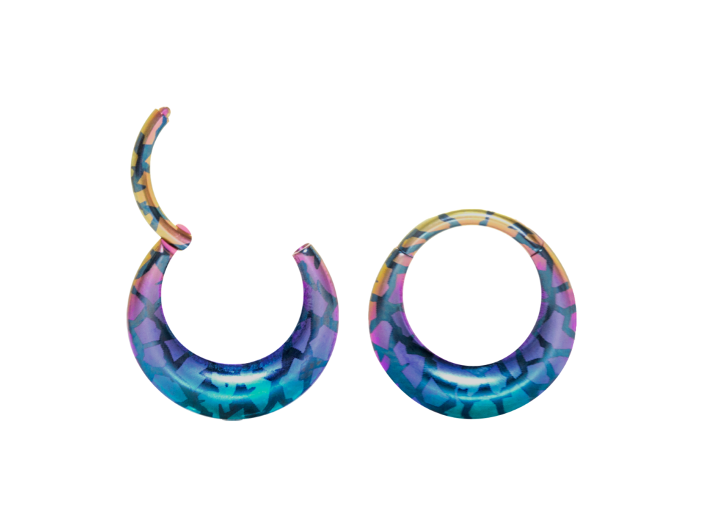 SEGMENTO CLICKER OVAL TITÂNIO PVD BOREAL COBRA - 8MM