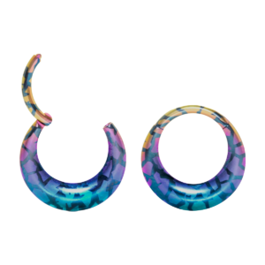 SEGMENTO CLICKER OVAL TITÂNIO PVD BOREAL COBRA - 8MM