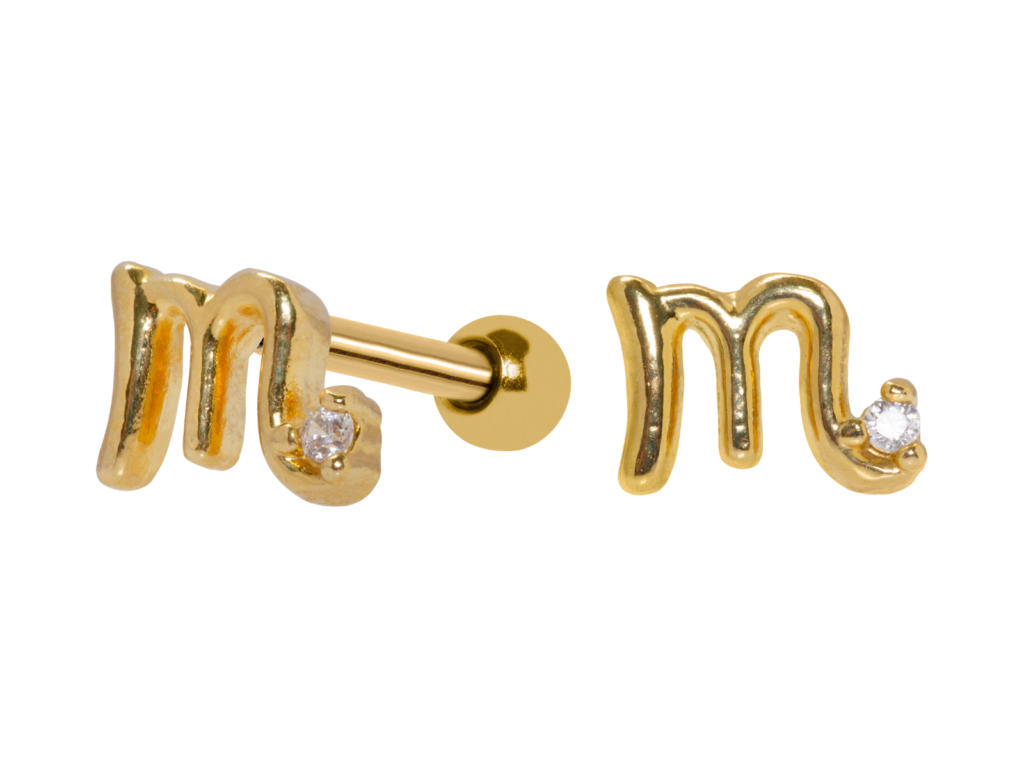 MICRO RETO SIGNO ESCORPIÃO - BANHADO A OURO