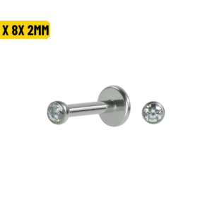 LABRET TITÂNIO PONTO DE LUZ PUSH PIN - 1.2 X 8 X 2MM