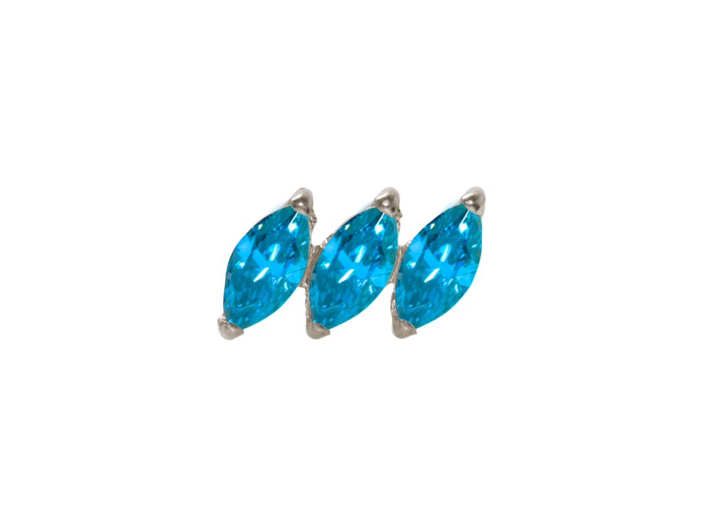 TOPO TITÂNIO 0.9 (1.2MM) - CLUSTER C/ ZIRCÔNIA AZUL