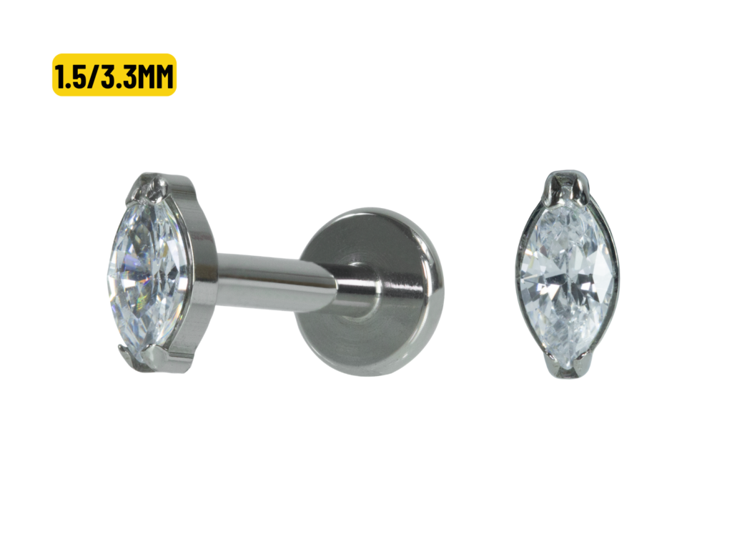 LABRET TITÂNIO R/I PONTO DE LUZ NAVETE - 1.5 /3.3MM