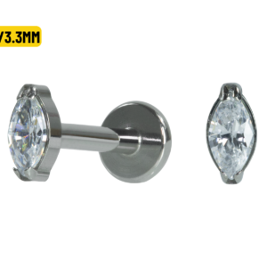 LABRET TITÂNIO R/I PONTO DE LUZ NAVETE - 1.5 /3.3MM