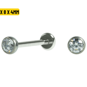 LABRET TITÂNIO PONTO DE LUZ PUSH PIN - 1.2 X 8 X 4MM