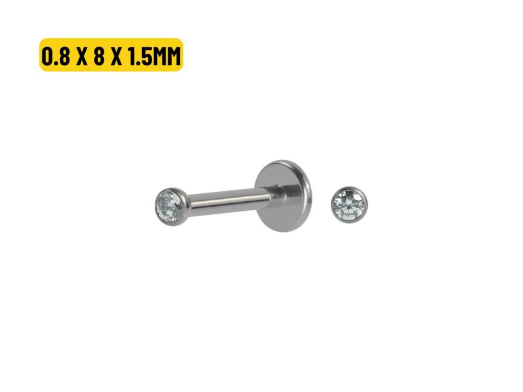 LABRET TITÂNIO PONTO DE LUZ PUSH PIN - 0.8 X 8 X 1.5MM