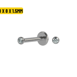 LABRET TITÂNIO PONTO DE LUZ PUSH PIN - 0.8 X 8 X 1.5MM