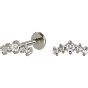 LABRET AÇO R/I CLUSTER 5 PEDRAS