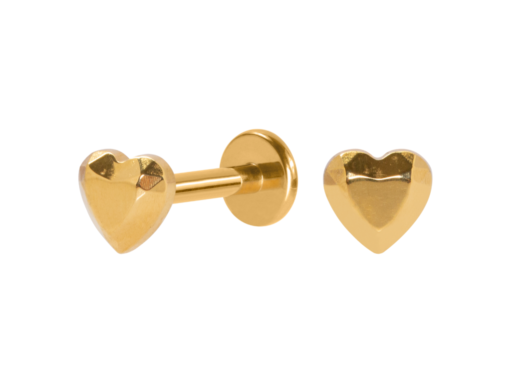LABRET TITÂNIO PVD R/I CORAÇÃO DIAMANTADO