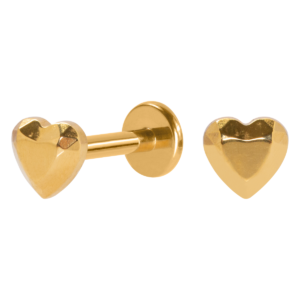 LABRET TITÂNIO PVD R/I CORAÇÃO DIAMANTADO