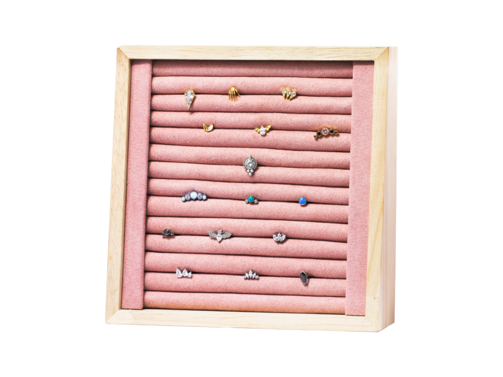 EXPOSITOR MADEIRA QUADRADO 15X15CM - ROSA