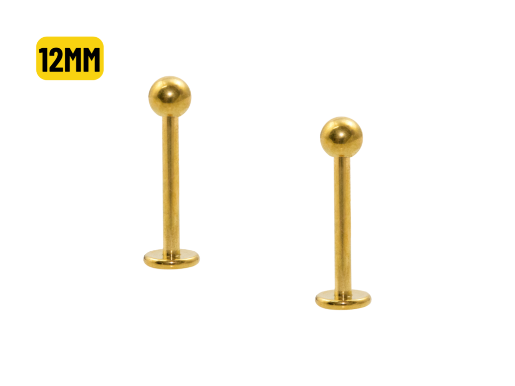 LABRET TITÂNIO PVD GOLD - 1.2 X 12 X 3MM