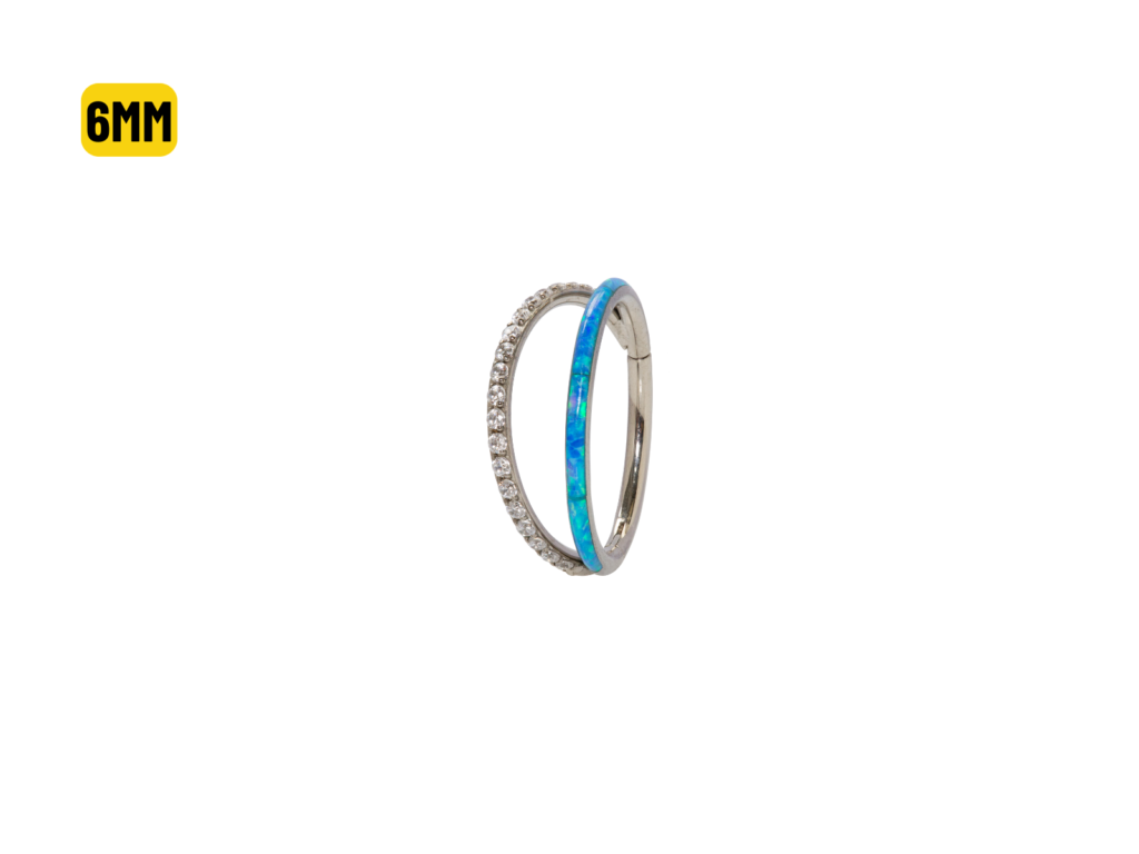 SEGMENTO CLICKER TITÂNIO 2 FILEIRAS ZIRCÔNIA/ OPALA - 6MM